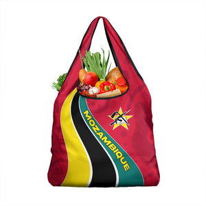 Mozambique Grocery Bag Red Yellow Green Wave Design - African Pride