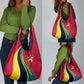 Mozambique Grocery Bag Red Yellow Green Wave Design - African Pride