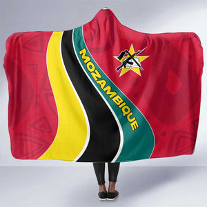 Mozambique Hooded Blanket Red Yellow Green Wave Design - African Pride