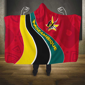 Mozambique Hooded Blanket Red Yellow Green Wave Design - African Pride