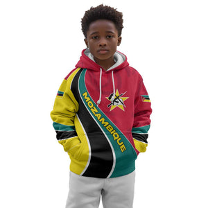 Mozambique Kid Hoodie Red Yellow Green Wave Design - African Pride