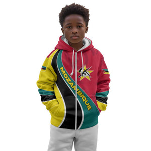 Mozambique Kid Hoodie Red Yellow Green Wave Design - African Pride