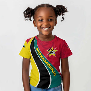 Mozambique Kid T shirt Red Yellow Green Wave Design - African Pride