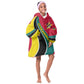 Mozambique Kid Wearable Blanket Hoodie Red Yellow Green Wave Design - African Pride