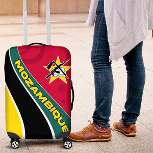 Mozambique Luggage Cover Red Yellow Green Wave Design - African Pride