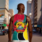 Mozambique Men Tank Top Red Yellow Green Wave Design - African Pride