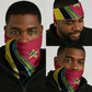 Mozambique Neck Gaiter Red Yellow Green Wave Design - African Pride