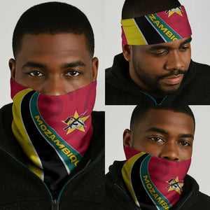 Mozambique Neck Gaiter Red Yellow Green Wave Design - African Pride