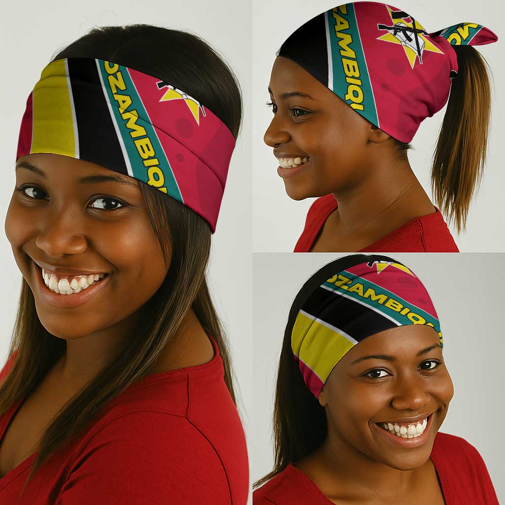 Mozambique Neck Gaiter Red Yellow Green Wave Design - African Pride