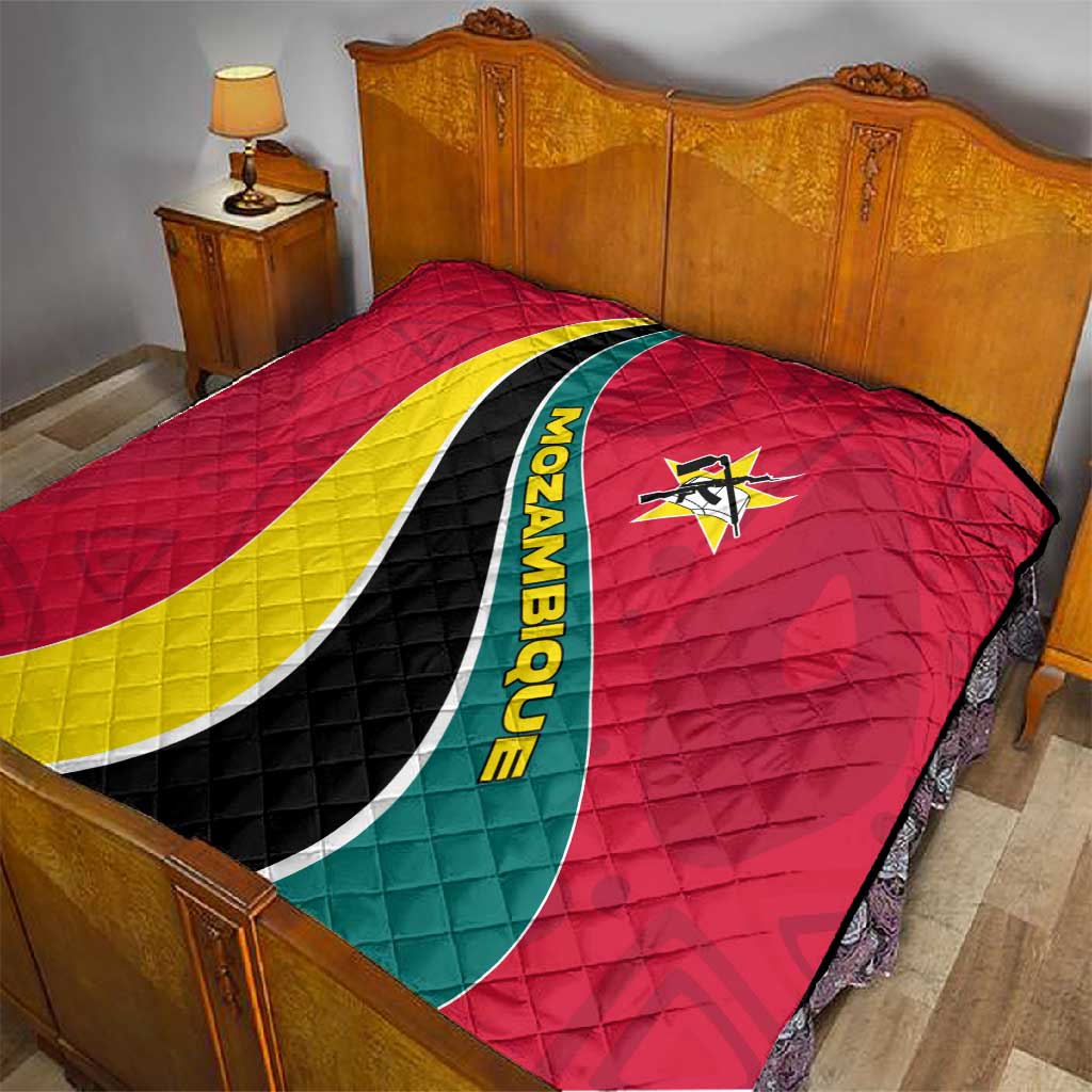 Mozambique Quilt Red Yellow Green Wave Design - African Pride