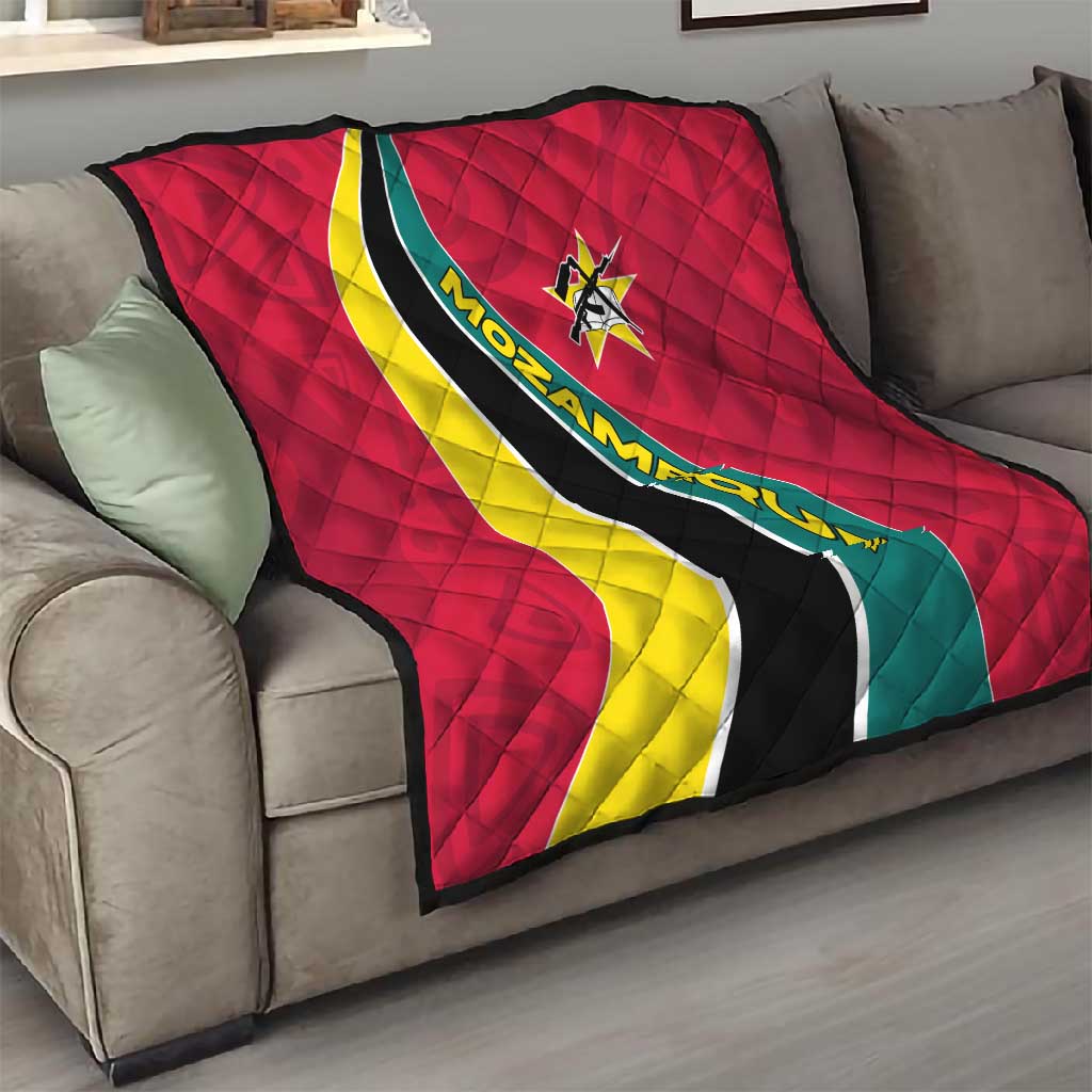 Mozambique Quilt Red Yellow Green Wave Design - African Pride