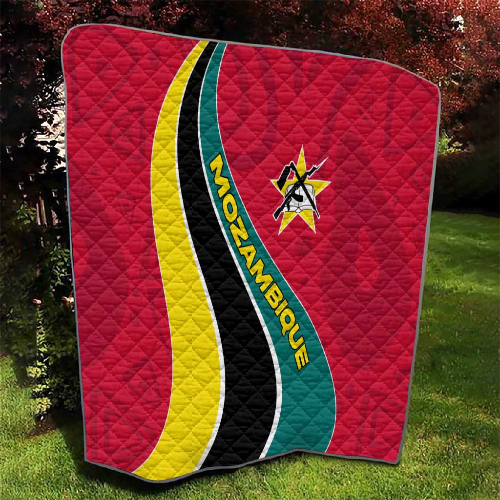 Mozambique Quilt Red Yellow Green Wave Design - African Pride