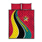 Mozambique Quilt Bed Set Red Yellow Green Wave Design - African Pride
