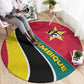 Mozambique Round Carpet Red Yellow Green Wave Design - African Pride