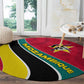 Mozambique Round Carpet Red Yellow Green Wave Design - African Pride