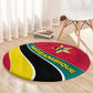 Mozambique Round Carpet Red Yellow Green Wave Design - African Pride