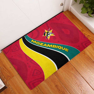 Mozambique Rubber Doormat Red Yellow Green Wave Design - African Pride