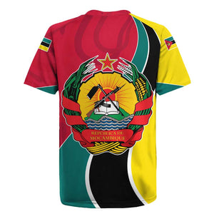 Mozambique Rugby Jersey Red Yellow Green Wave Design - African Pride