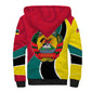 Mozambique Sherpa Hoodie Red Yellow Green Wave Design - African Pride
