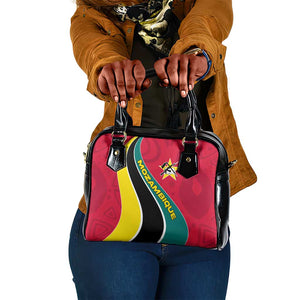 Mozambique Shoulder Handbag Red Yellow Green Wave Design - African Pride