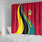 Mozambique Shower Curtain Red Yellow Green Wave Design - African Pride