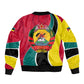 Mozambique Sleeve Zip Bomber Jacket Red Yellow Green Wave Design - African Pride