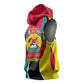 Mozambique Sleeveless Hoodie Red Yellow Green Wave Design - African Pride