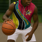 Mozambique Sleeveless Zip Hoodie Red Yellow Green Wave Design - African Pride