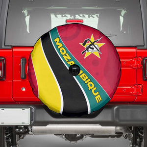 Mozambique Spare Tire Cover Red Yellow Green Wave Design - African Pride
