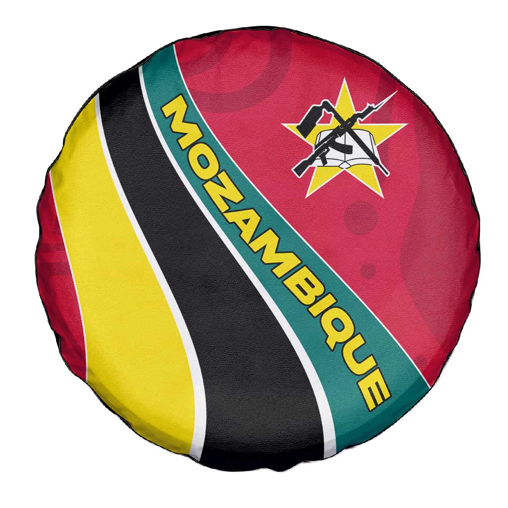 Mozambique Spare Tire Cover Red Yellow Green Wave Design - African Pride