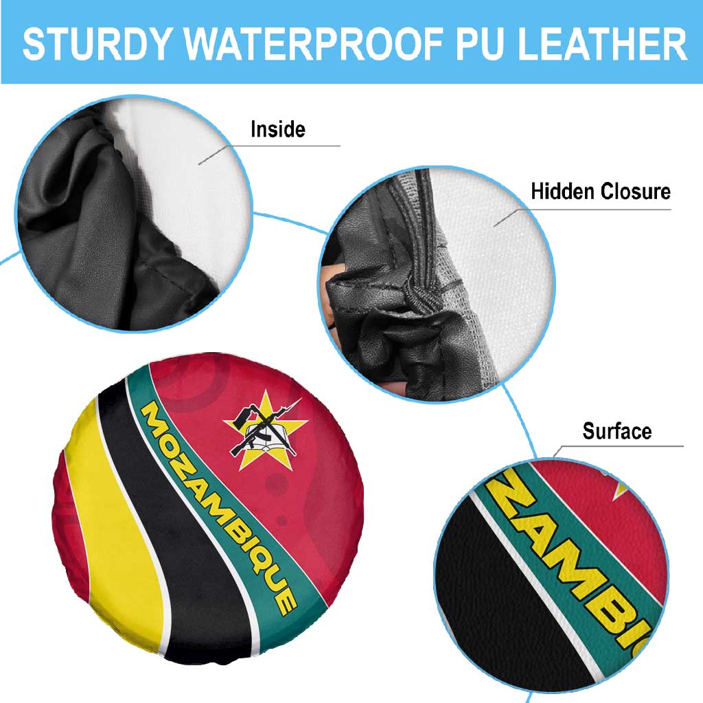 Mozambique Spare Tire Cover Red Yellow Green Wave Design - African Pride