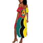 Mozambique Summer Maxi Dress Red Yellow Green Wave Design - African Pride