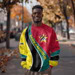 Mozambique Sweatshirt Red Yellow Green Wave Design - African Pride