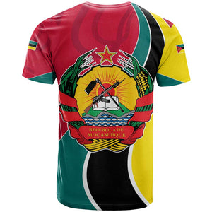 Mozambique T shirt Red Yellow Green Wave Design - African Pride