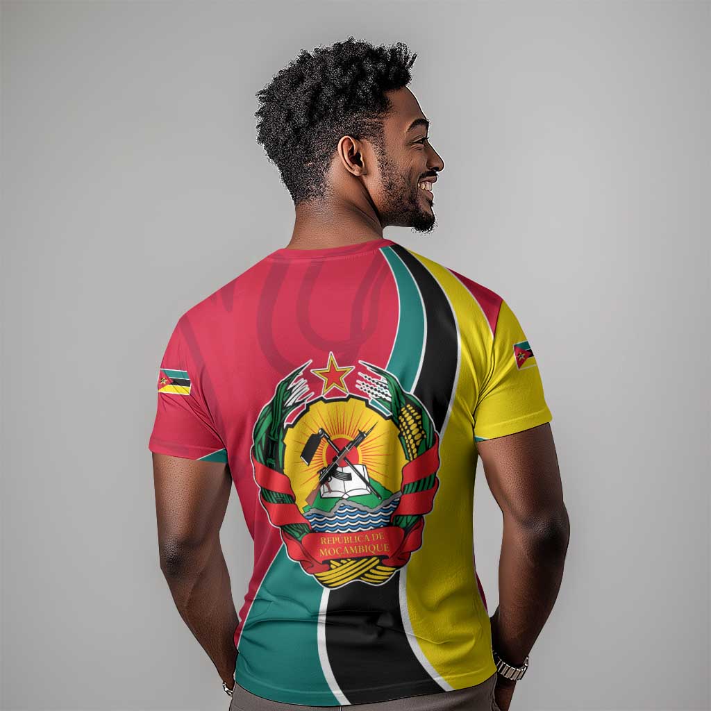 Mozambique T shirt Red Yellow Green Wave Design - African Pride