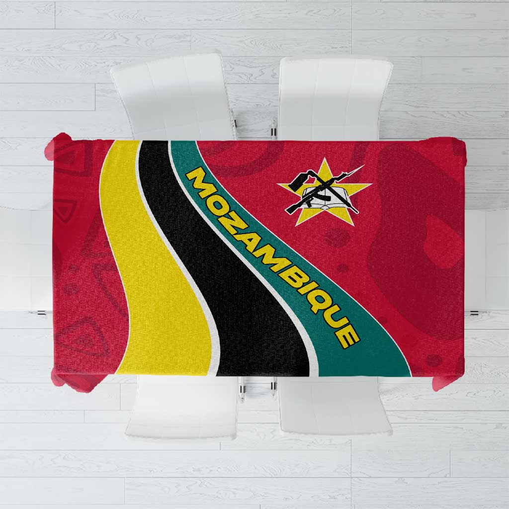 Mozambique Tablecloth Red Yellow Green Wave Design - African Pride