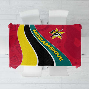 Mozambique Tablecloth Red Yellow Green Wave Design - African Pride