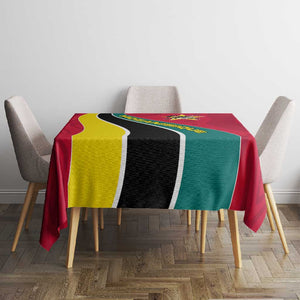 Mozambique Tablecloth Red Yellow Green Wave Design - African Pride