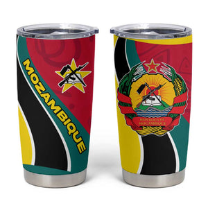 Mozambique Tumbler Cup Red Yellow Green Wave Design - African Pride