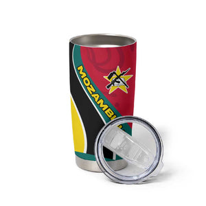 Mozambique Tumbler Cup Red Yellow Green Wave Design - African Pride