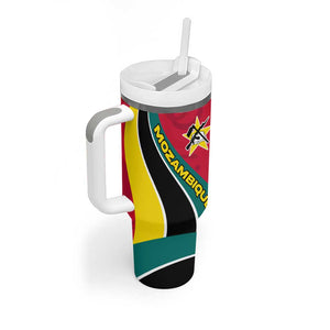 Mozambique Tumbler With Handle Red Yellow Green Wave Design - African Pride