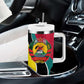 Mozambique Tumbler With Handle Red Yellow Green Wave Design - African Pride