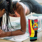 Mozambique Tumbler With Handle Red Yellow Green Wave Design - African Pride