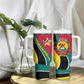 Mozambique Tumbler With Handle Red Yellow Green Wave Design - African Pride