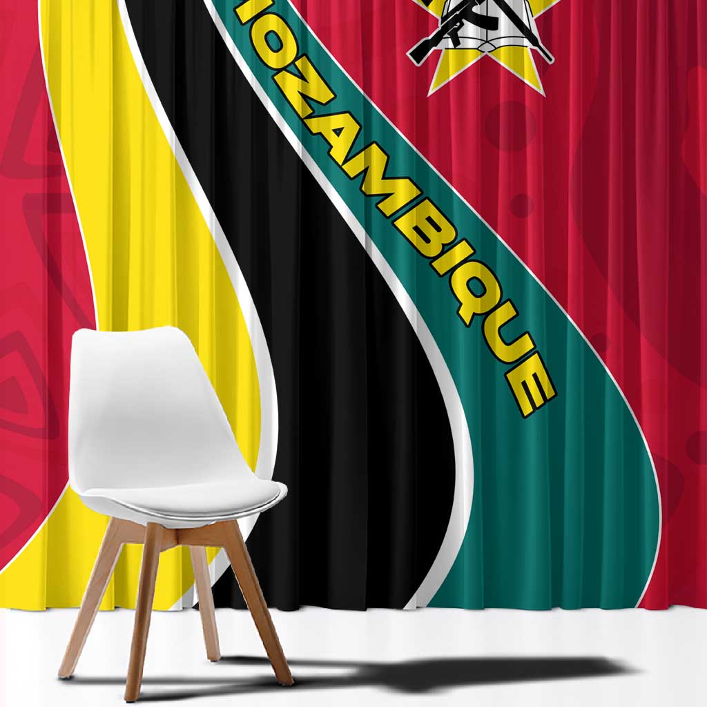 Mozambique Window Curtain Red Yellow Green Wave Design - African Pride