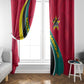 Mozambique Window Curtain Red Yellow Green Wave Design - African Pride