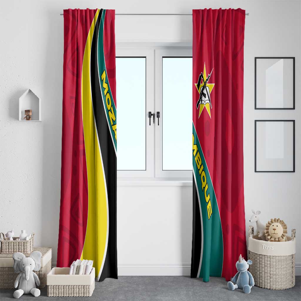 Mozambique Window Curtain Red Yellow Green Wave Design - African Pride