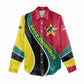 Mozambique Women Casual Shirt Red Yellow Green Wave Design - African Pride