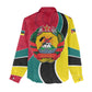 Mozambique Women Casual Shirt Red Yellow Green Wave Design - African Pride