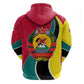 Mozambique Zip Hoodie Red Yellow Green Wave Design - African Pride